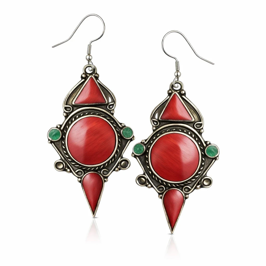 Red Statement Earring – view 2