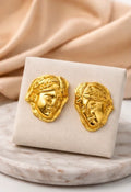 Greek Face Gold Earrings