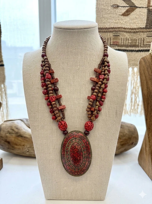 Artisan Ethnic Statement Necklace – view 2
