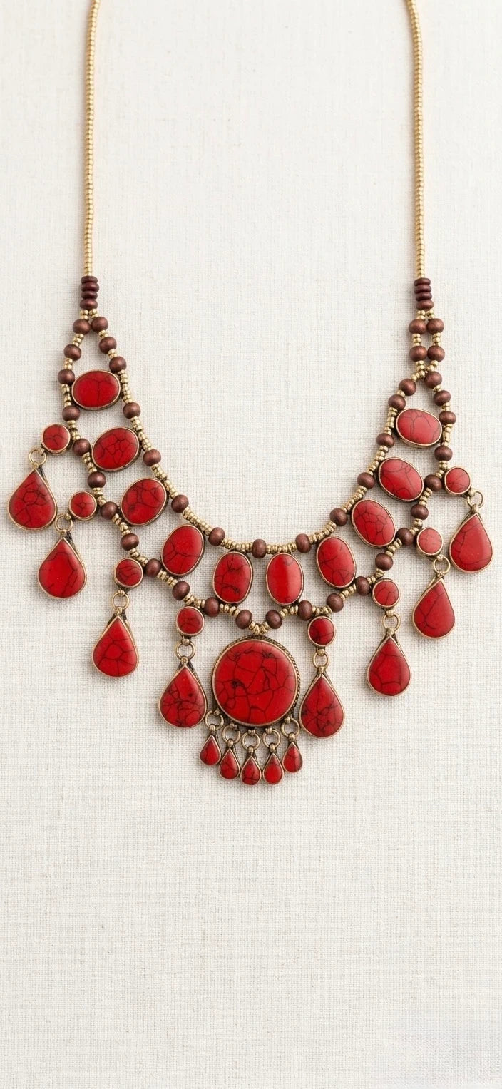Handcrafted Tribal-Style Statement Necklace – view 2