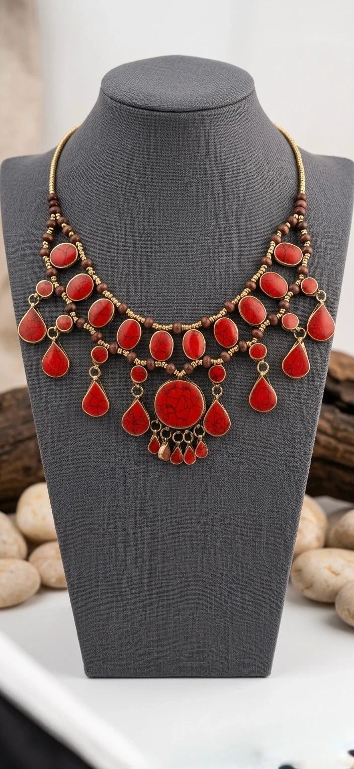 Handcrafted Tribal-Style Statement Necklace
