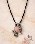 Rose Quartz Owl Necklace