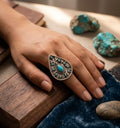 Oversized Teardrop Turquoise Statement Ring