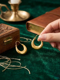 Bold Retro Gold Geometric Statement Earrings -Best for Unisex