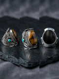Huge Natural Tiger's Eye Statement Ring -Unisex