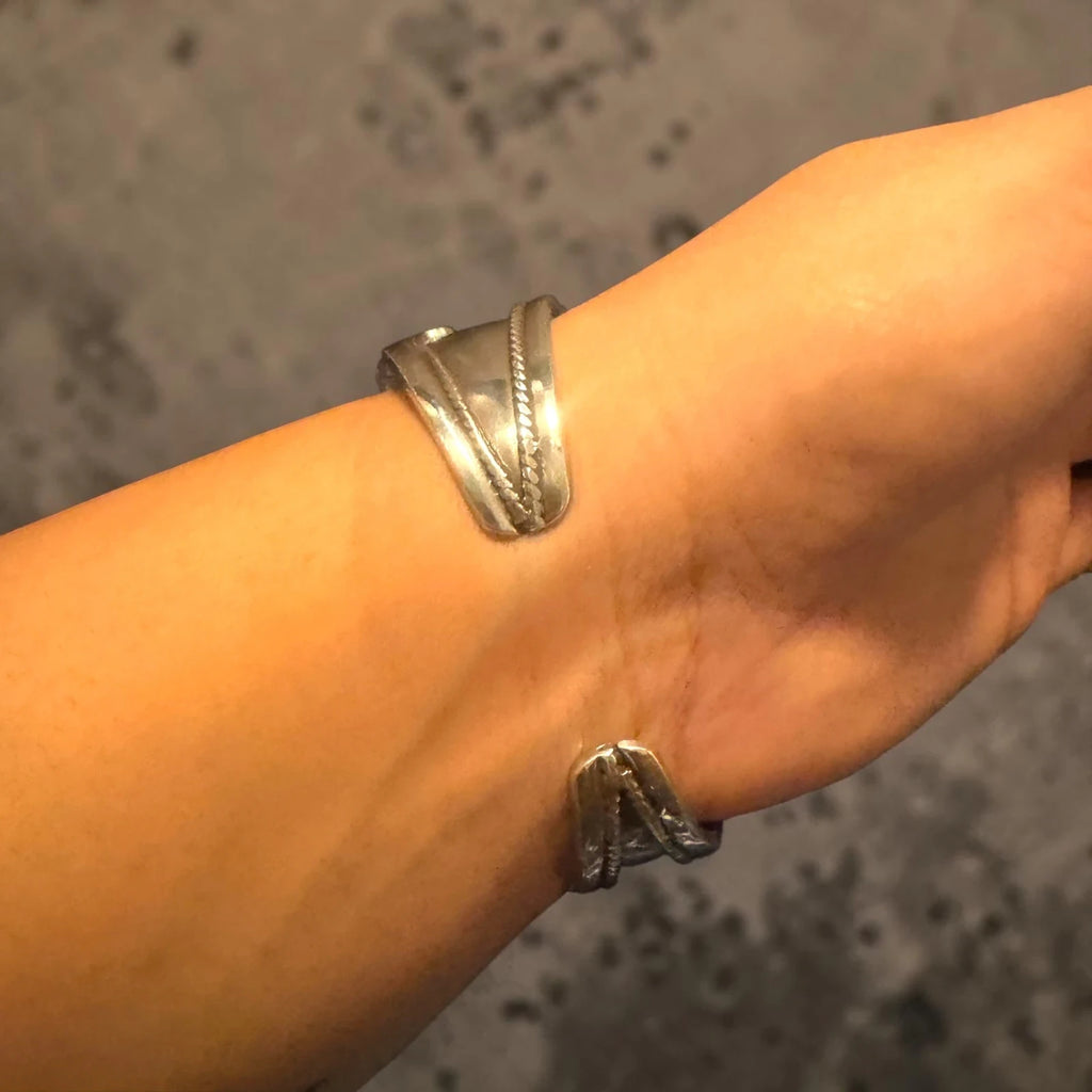 Artisanal Silver Cuff Bracelet - Unisex – view 4