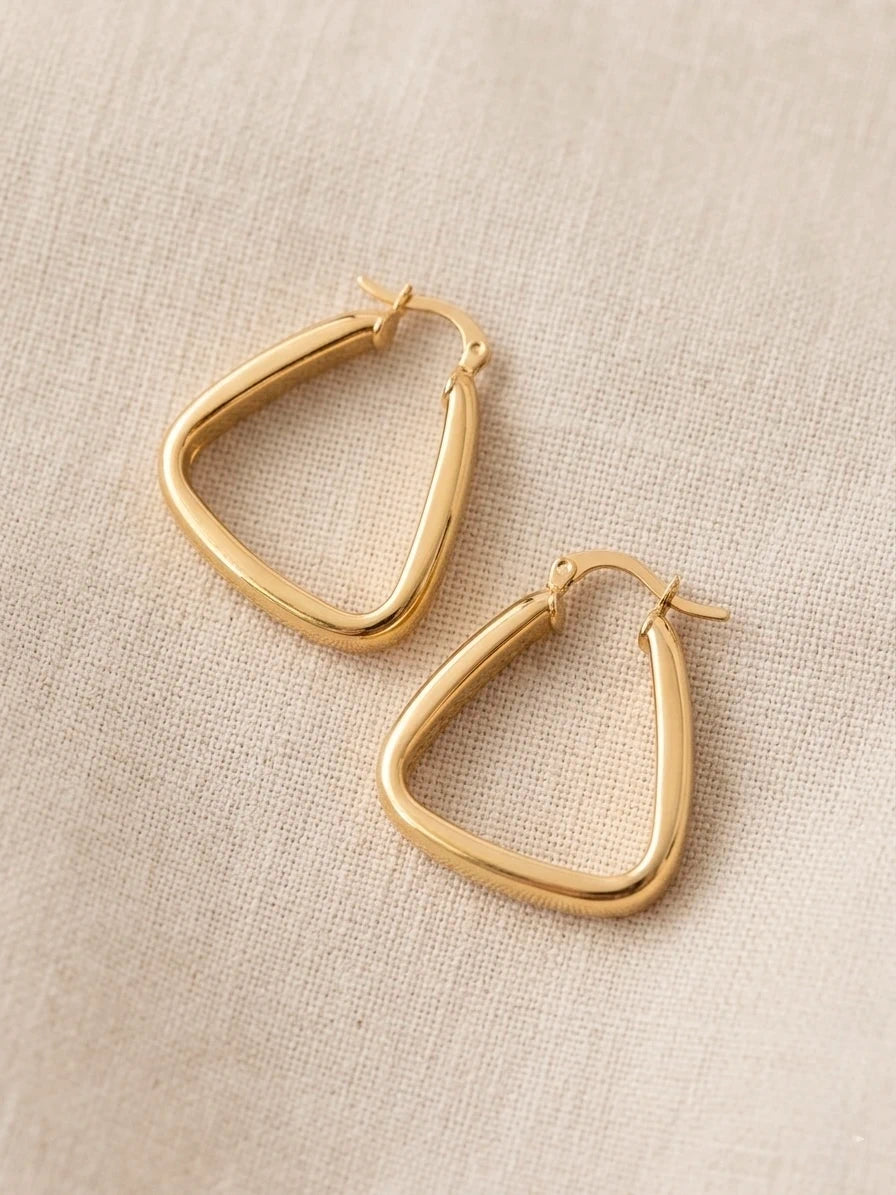 Geometric Gold Hoop Earrings – view 3