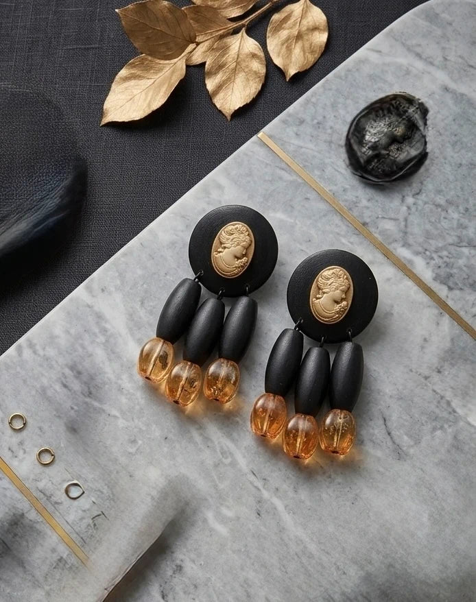 Bohemian Cameo Chandelier Earrings – view 3