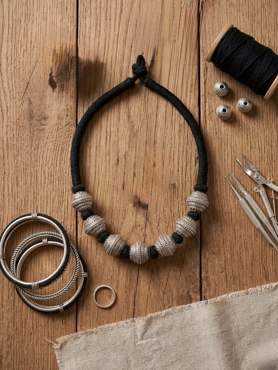 Artisanal Oxidized Statement Necklace – view 3