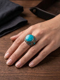 Large Turquoise Boho Statement Ring -Unisex