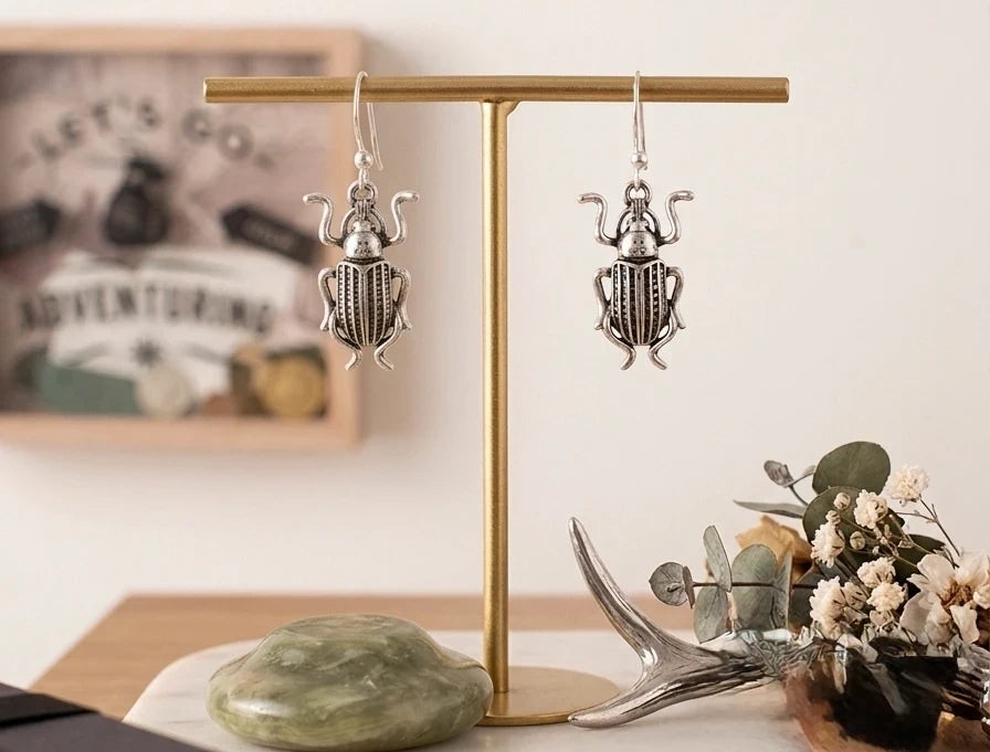 Boho Beetle Drop Earrings
