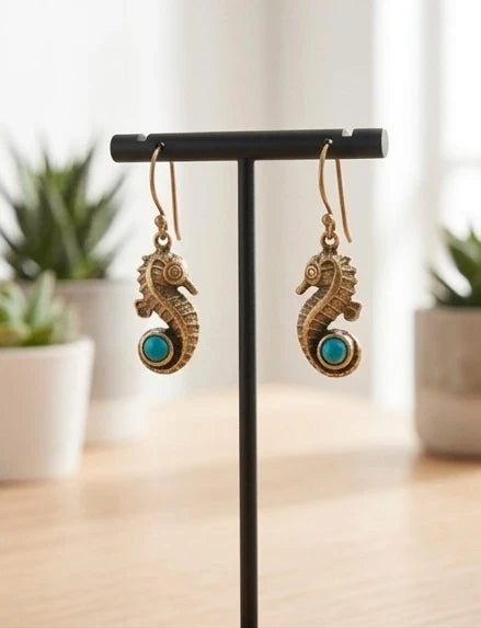 Seahorse Dangle Earrings – view 2