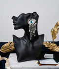 Long Evil Eye Chandelier Earrings