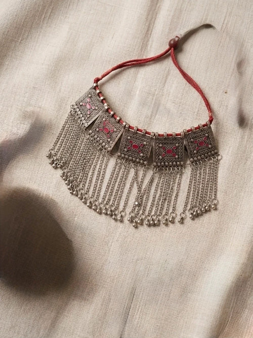 Adjustable Bohemian Oxidized Silver Choker – view 2