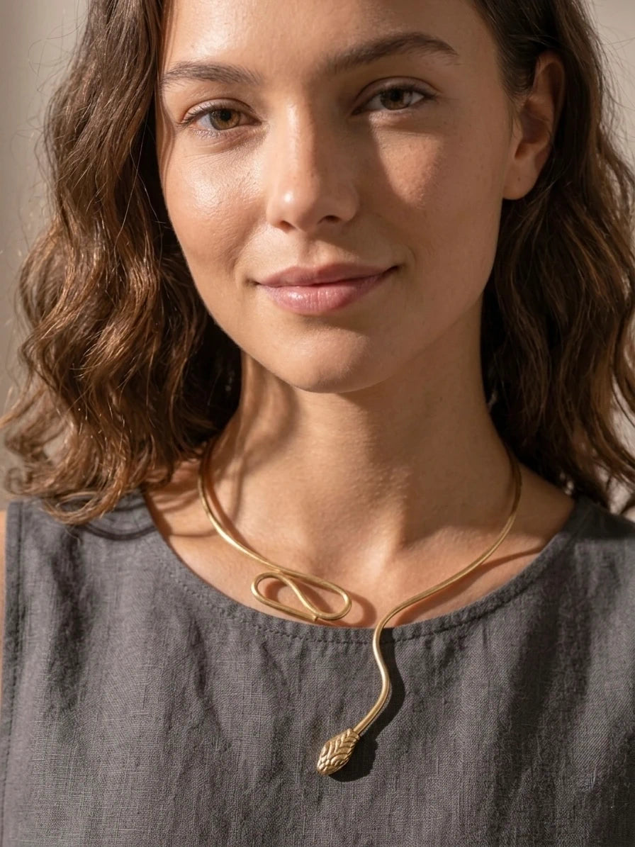 Sleek Modern Statement Necklace – view 3