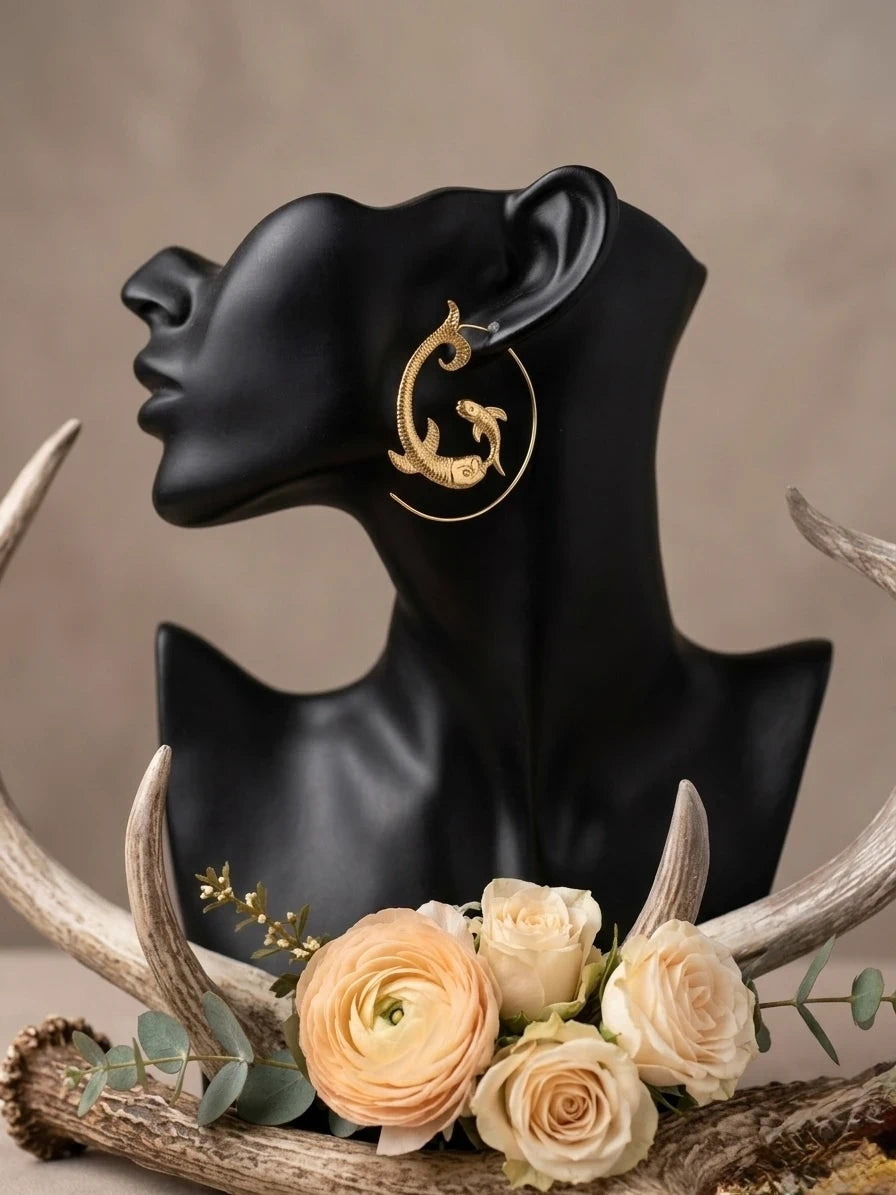 Koi Fish Hoop Earrings