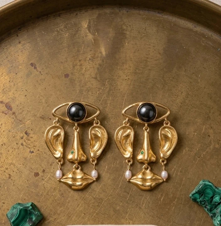 Famous Muse Surrealist Face Earrings – view 3