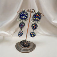 Vintage Boho Floral Drop Earrings – Hand-Painted Enamel Design