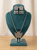 Oxidized Statement Peacock Necklace & Earring Set