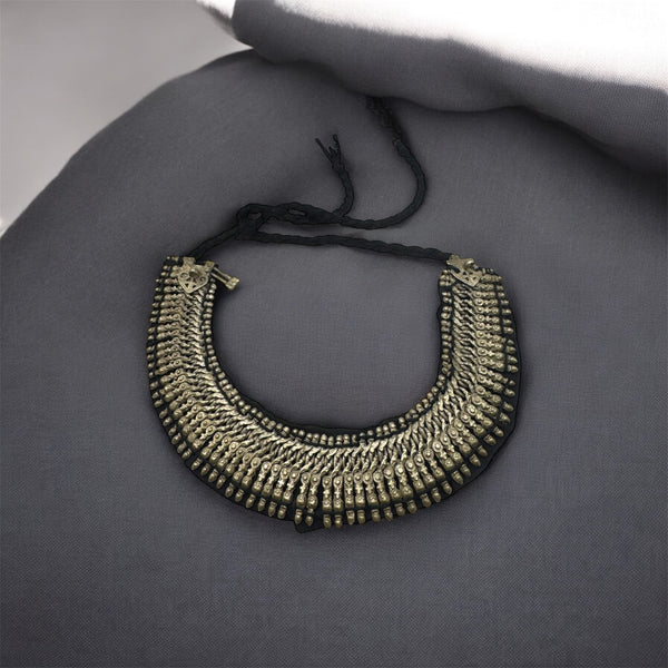 Boho Silver Choker – Tribal Statement Necklace