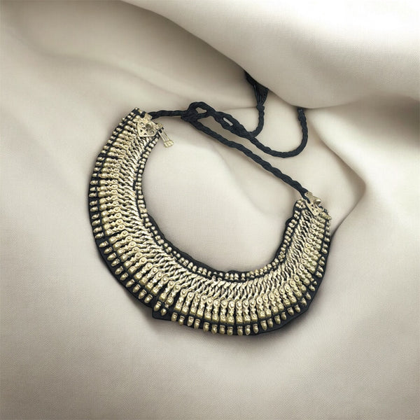Boho Silver Choker – Tribal Statement Necklace